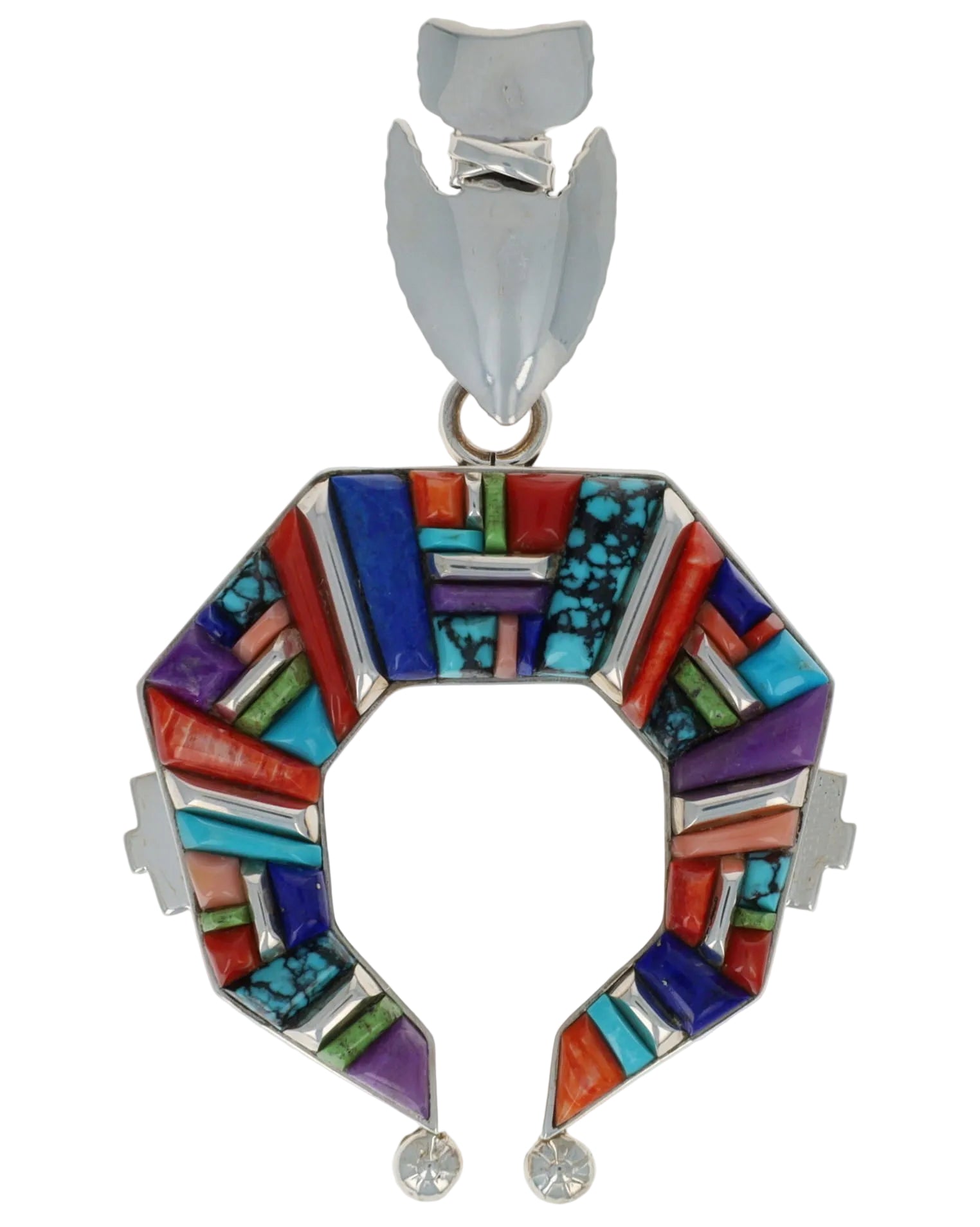 Multi-Color Raised Cobblestone Inlay Naja Pendant