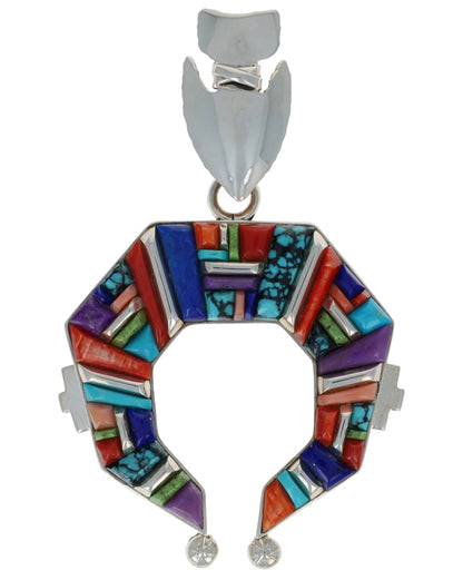 Multi-Color Raised Cobblestone Inlay Naja Pendant
