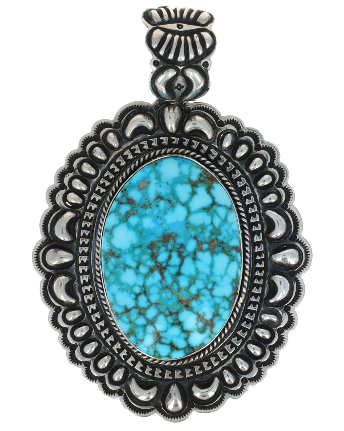 Natural Kingman Water Web Turquoise Pendant