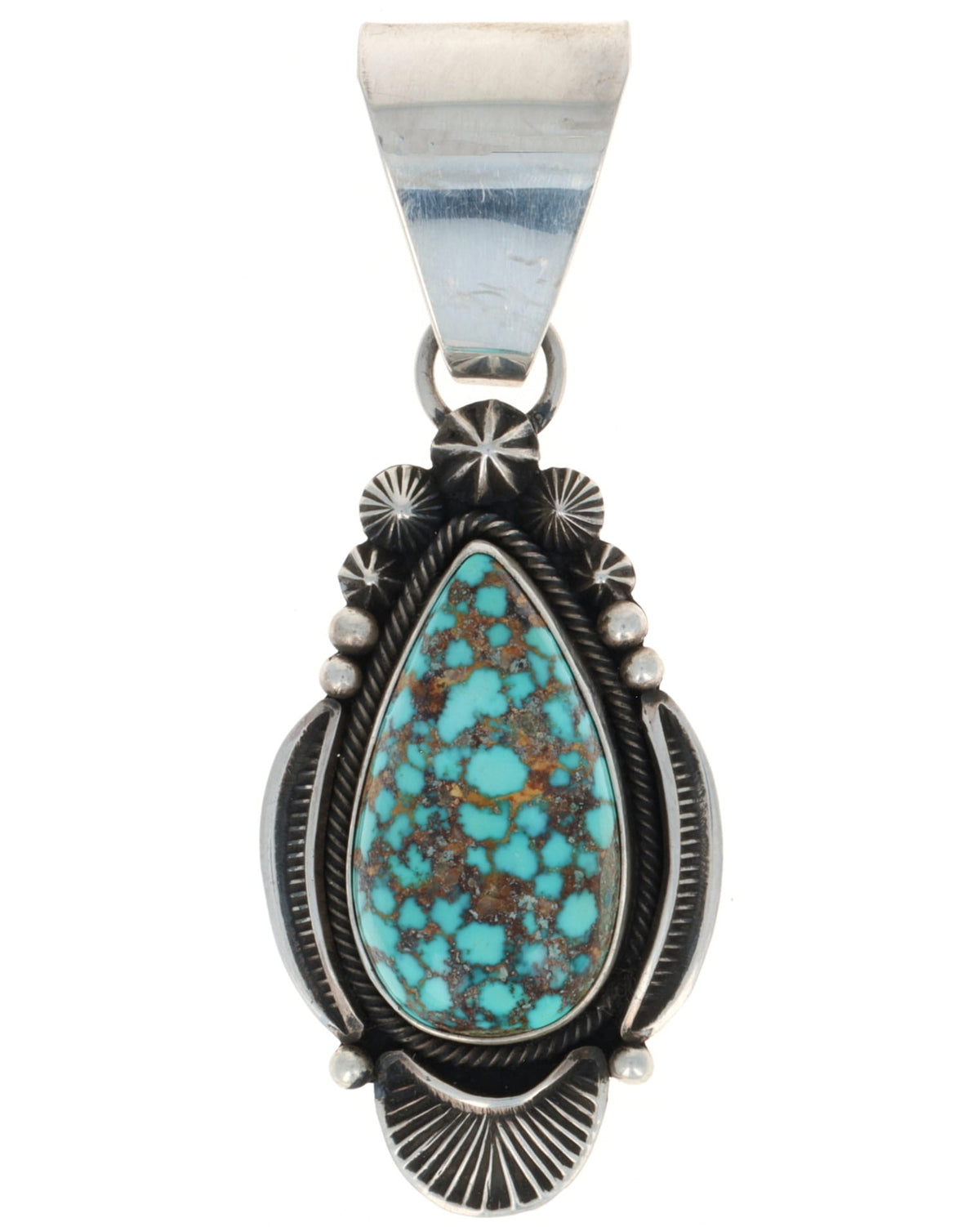 Natural Kingman Water Web Turquoise Pendant