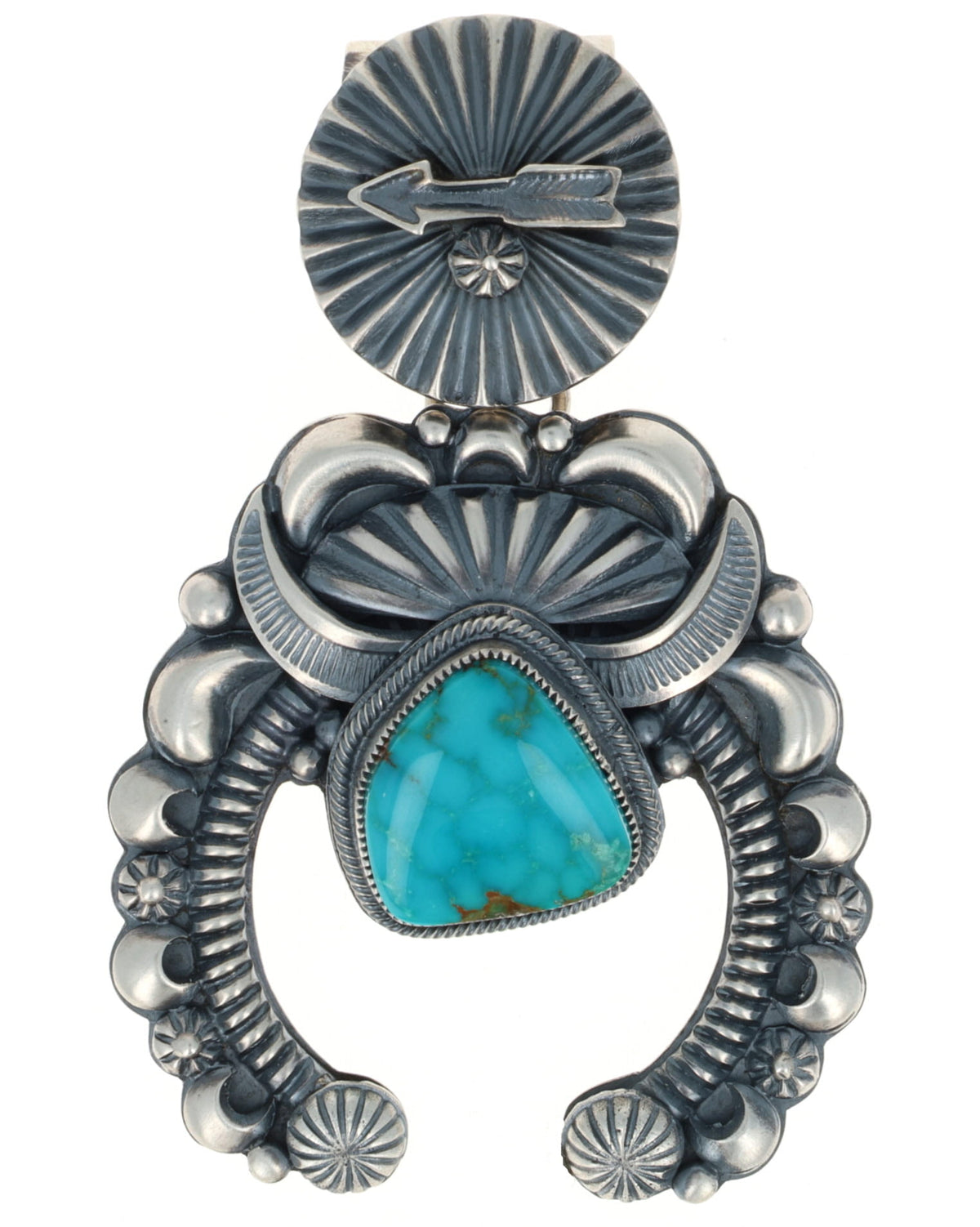 Natural Ithaca Peak Turquoise Naja Pendant