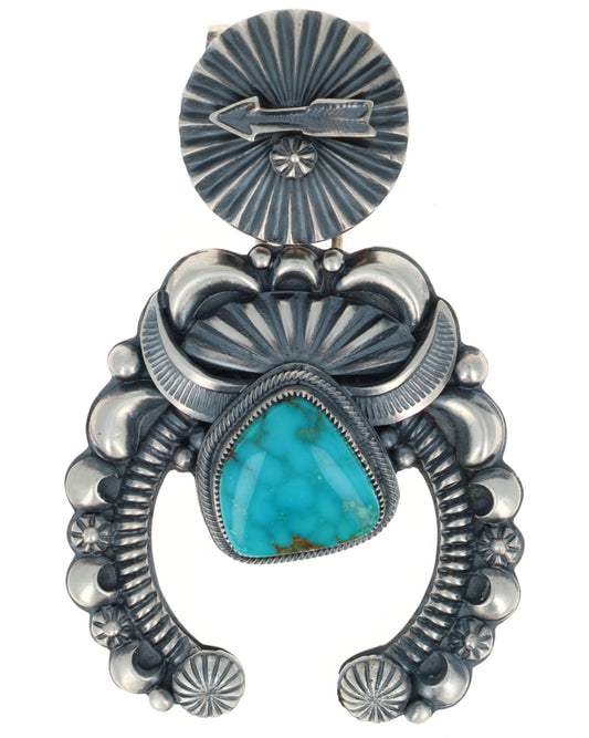 Natural Ithaca Peak Turquoise Naja Pendant
