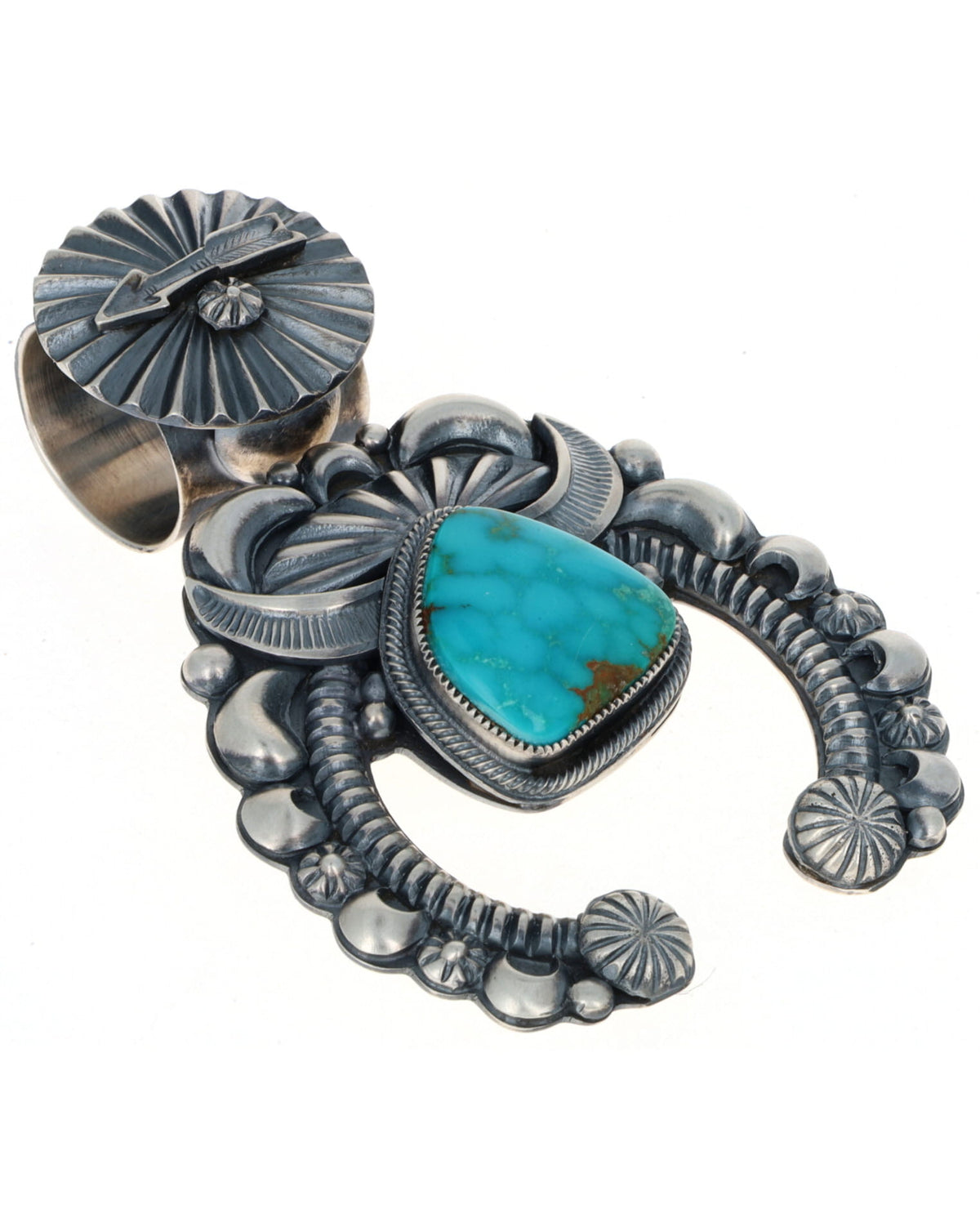 Natural Ithaca Peak Turquoise Naja Pendant