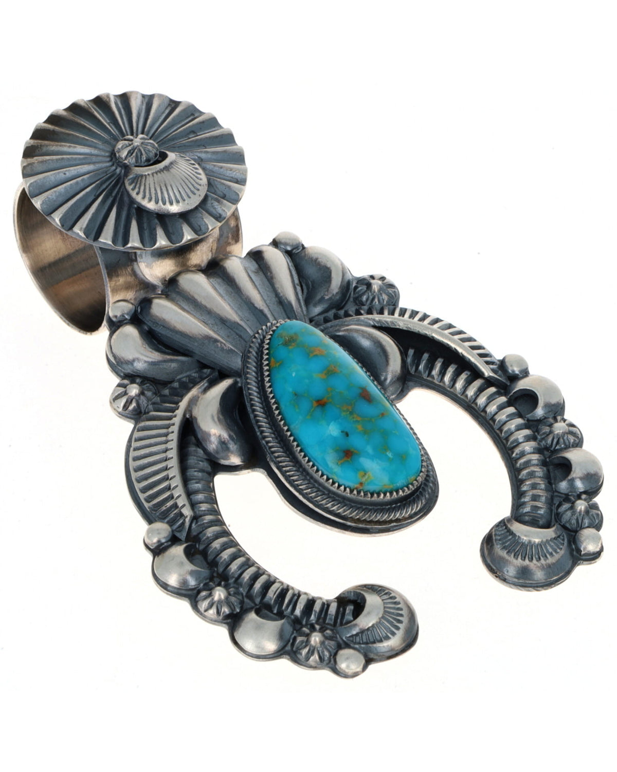 Natural Kingman Turquoise Naja Pendant