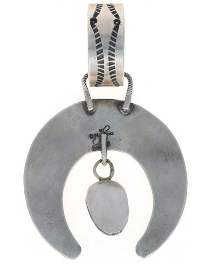 Sterling Silver Naja Pendant With Sonoran Gold Turquoise Dangle