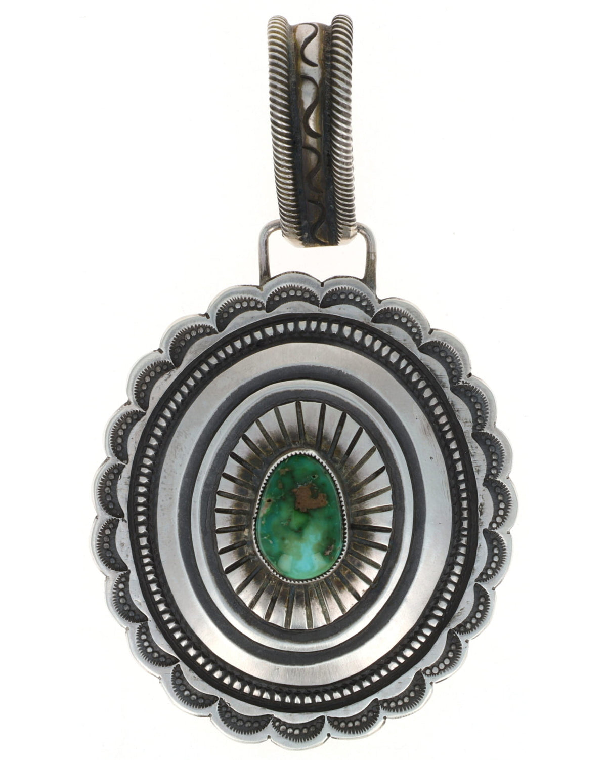 Concho Style Pendant With Natural Sonoran Gold Turquoise