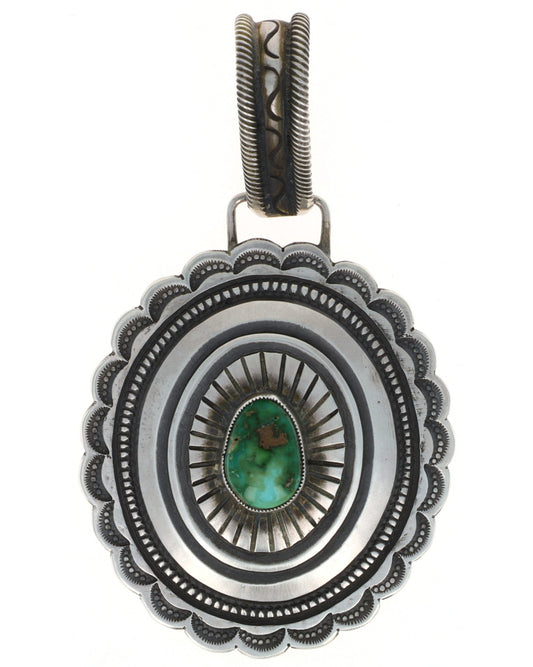 Concho Style Pendant With Sonoran Gold Turquoise