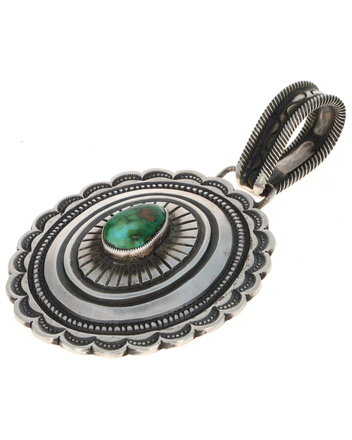 Concho Style Pendant With Natural Sonoran Gold Turquoise