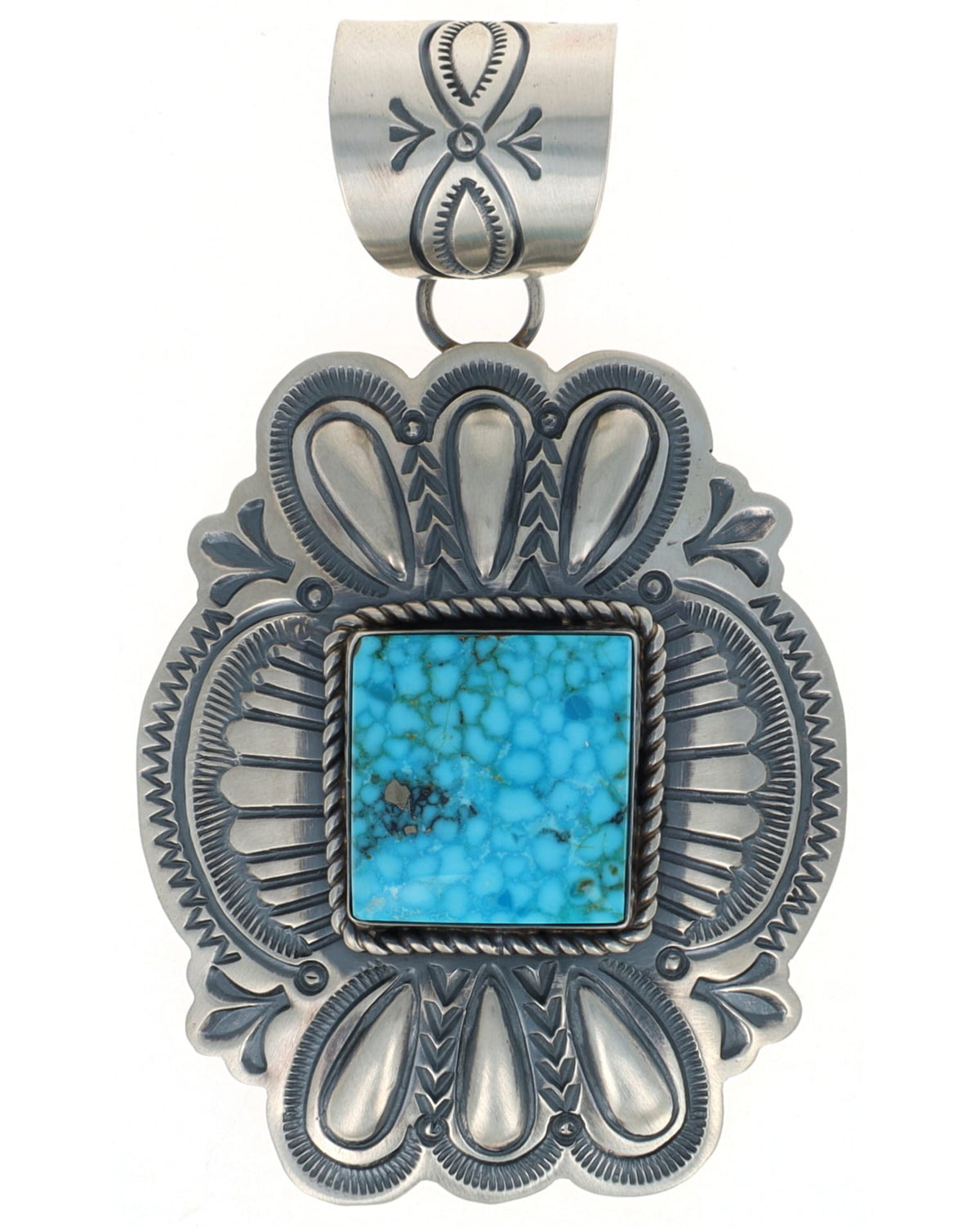 Natural Birdseye Kingman Turquoise Pendant