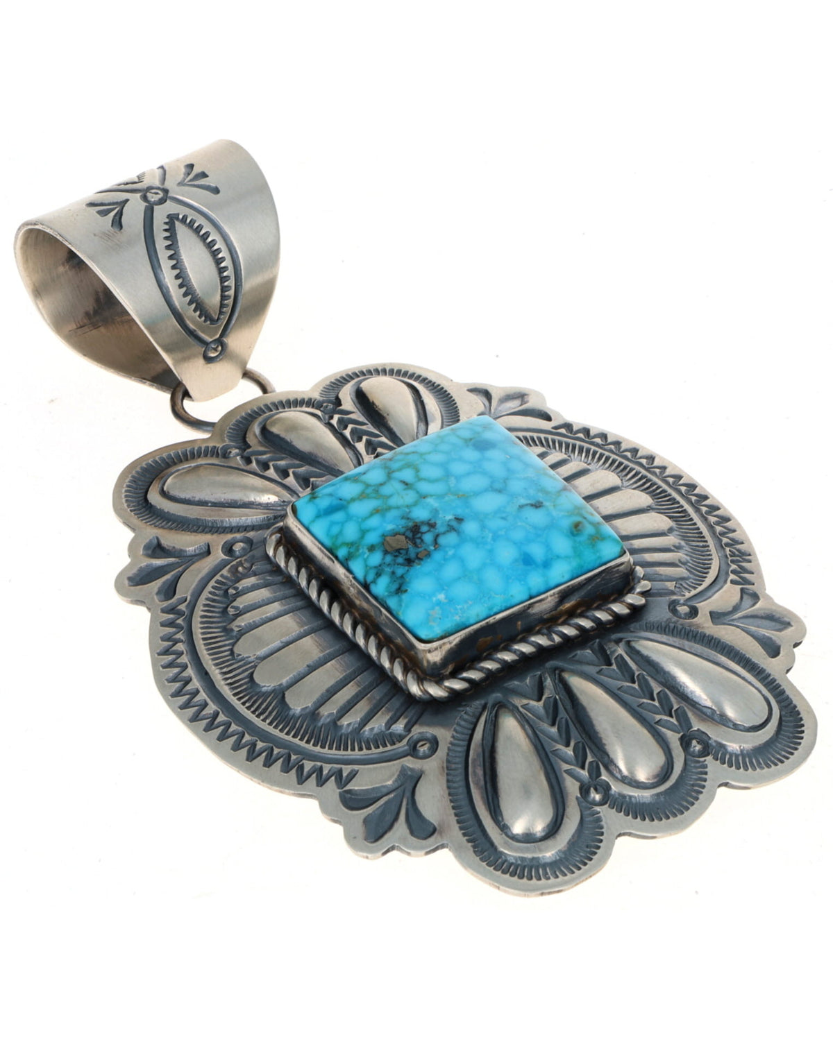 Natural Birdseye Kingman Turquoise Pendant