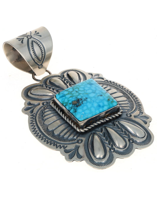 Natural Birdseye Kingman Turquoise Pendant