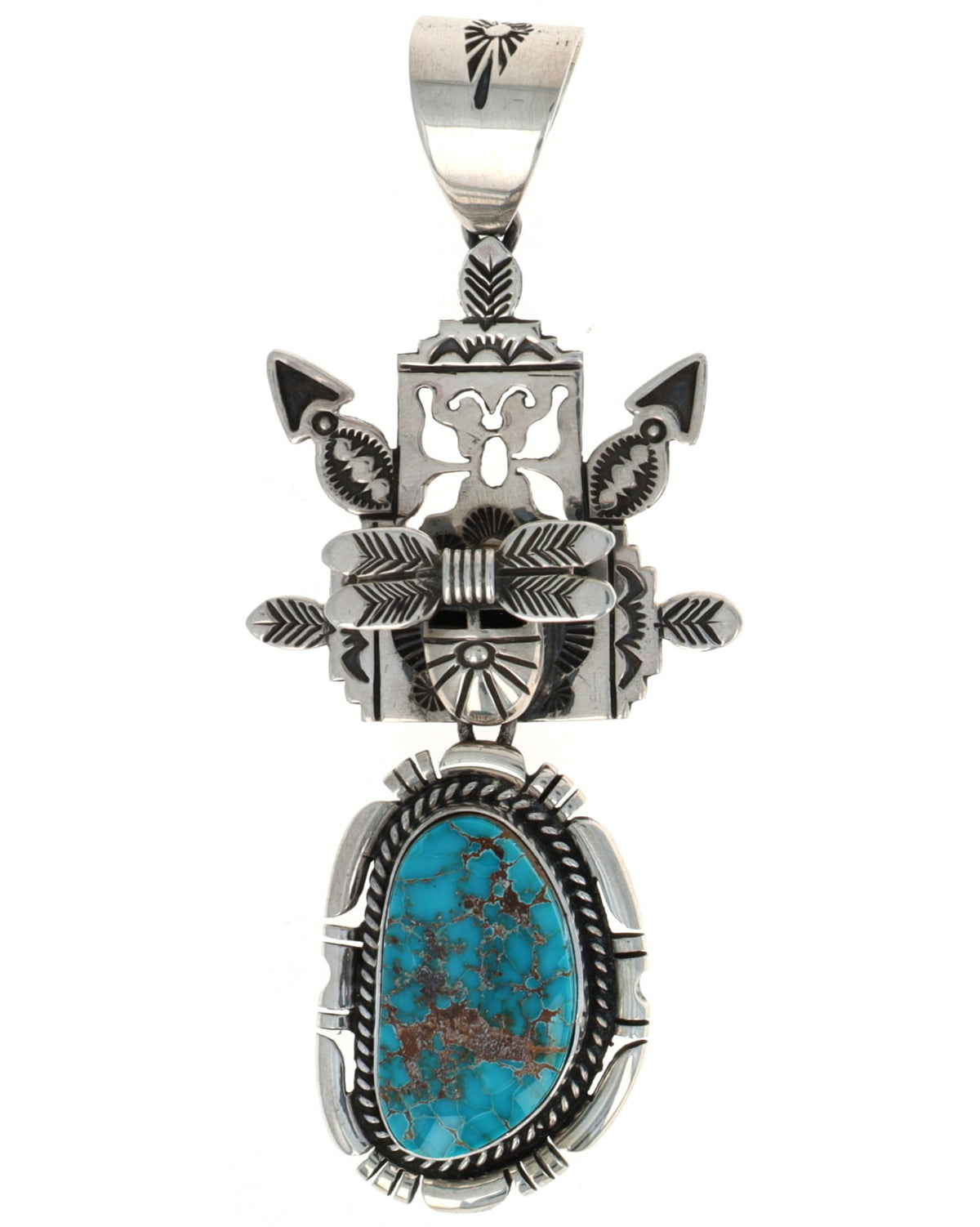 Kachina Pendant With Natural Pilot Mountain Turquoise