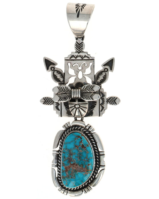 Kachina Pendant With Natural Pilot Mountain Turquoise