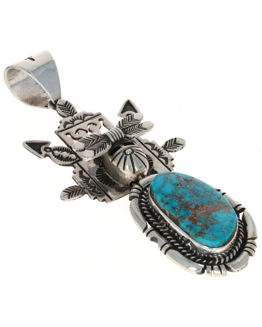 Kachina Pendant With Natural Pilot Mountain Turquoise