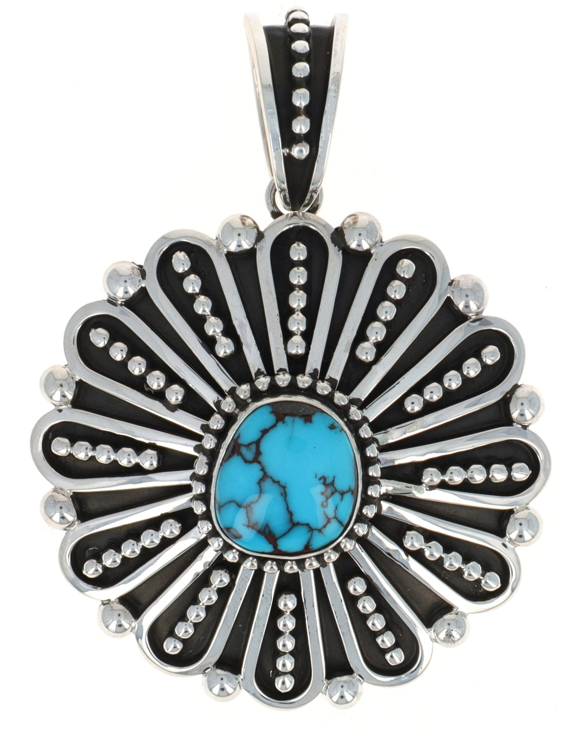 Natural Egyptian Turquoise Flower Pendant