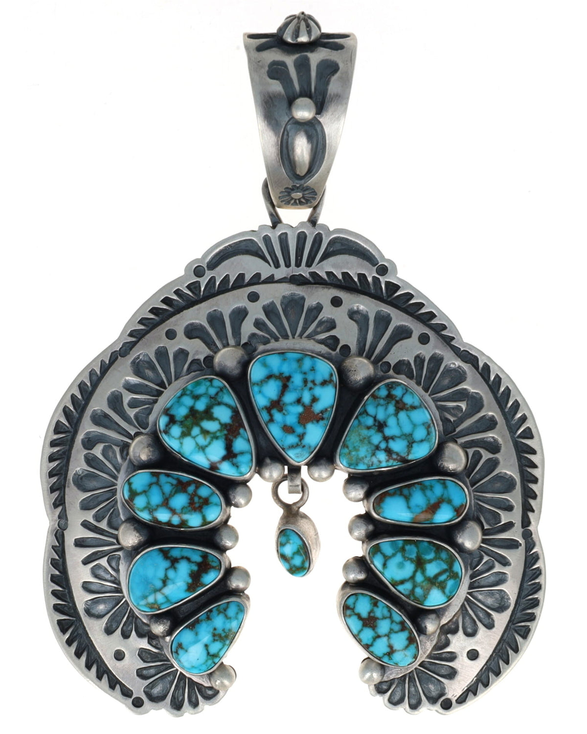 Natural Kingman Turquoise Naja Pendant