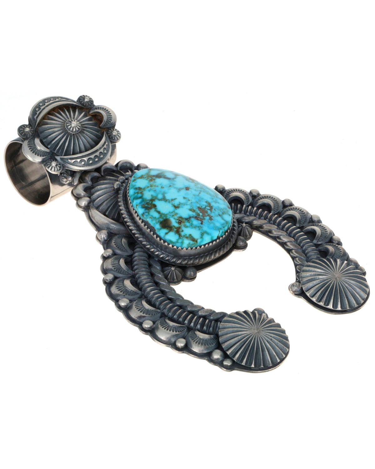 Natural Kingman Water Web Turquoise Naja Pendant