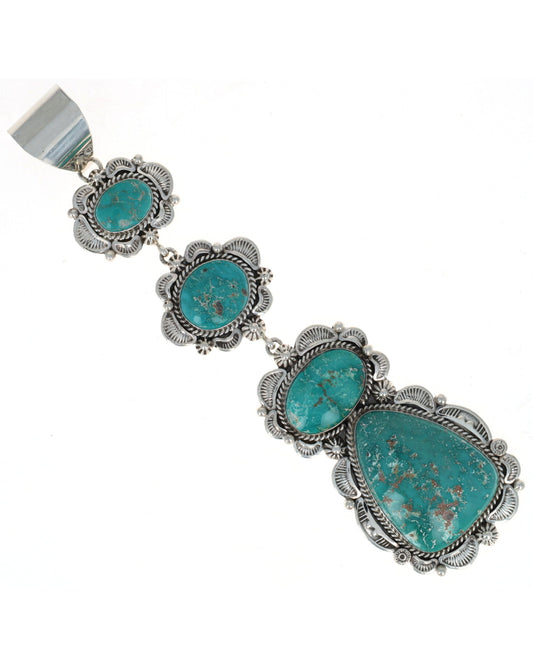 High Grade Natural Fox Turquoise 4-Stone Pendant