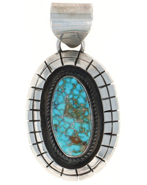 Natural Birdseye Kingman Turquoise Shadowbox Pendant