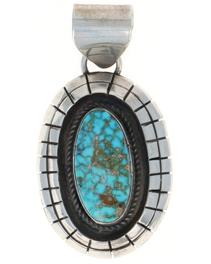 Natural Birdseye Kingman Turquoise Shadowbox Pendant