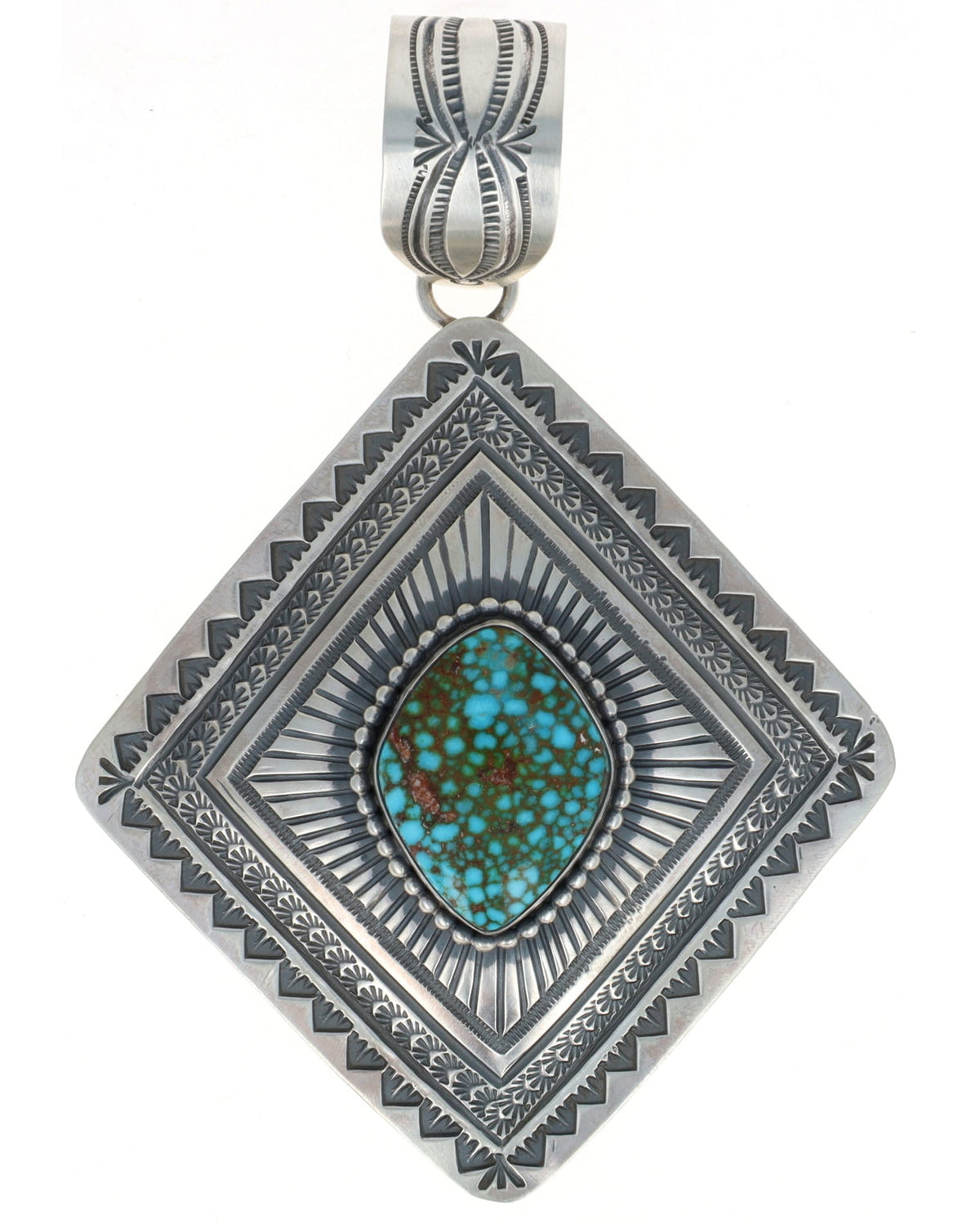 Natural Birdseye Kingman Turquoise Pendant