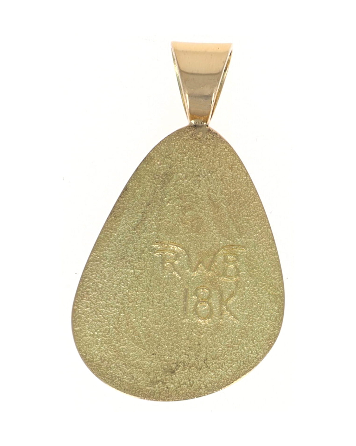 18K Gold High Grade Natural Carico Lake Turquoise Pendant