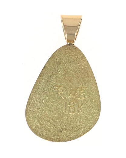 18K Gold High Grade Natural Carico Lake Turquoise Pendant