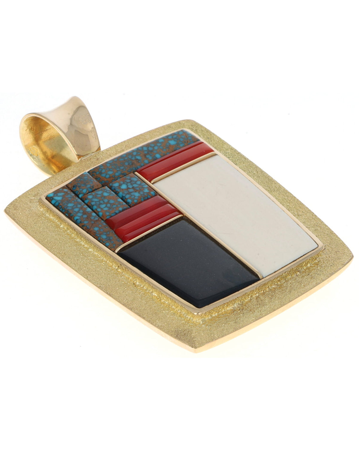 18K Gold Reversible Multi-Stone Pendant