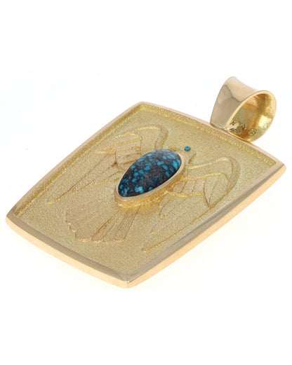 18K Gold Reversible Multi-Stone Pendant