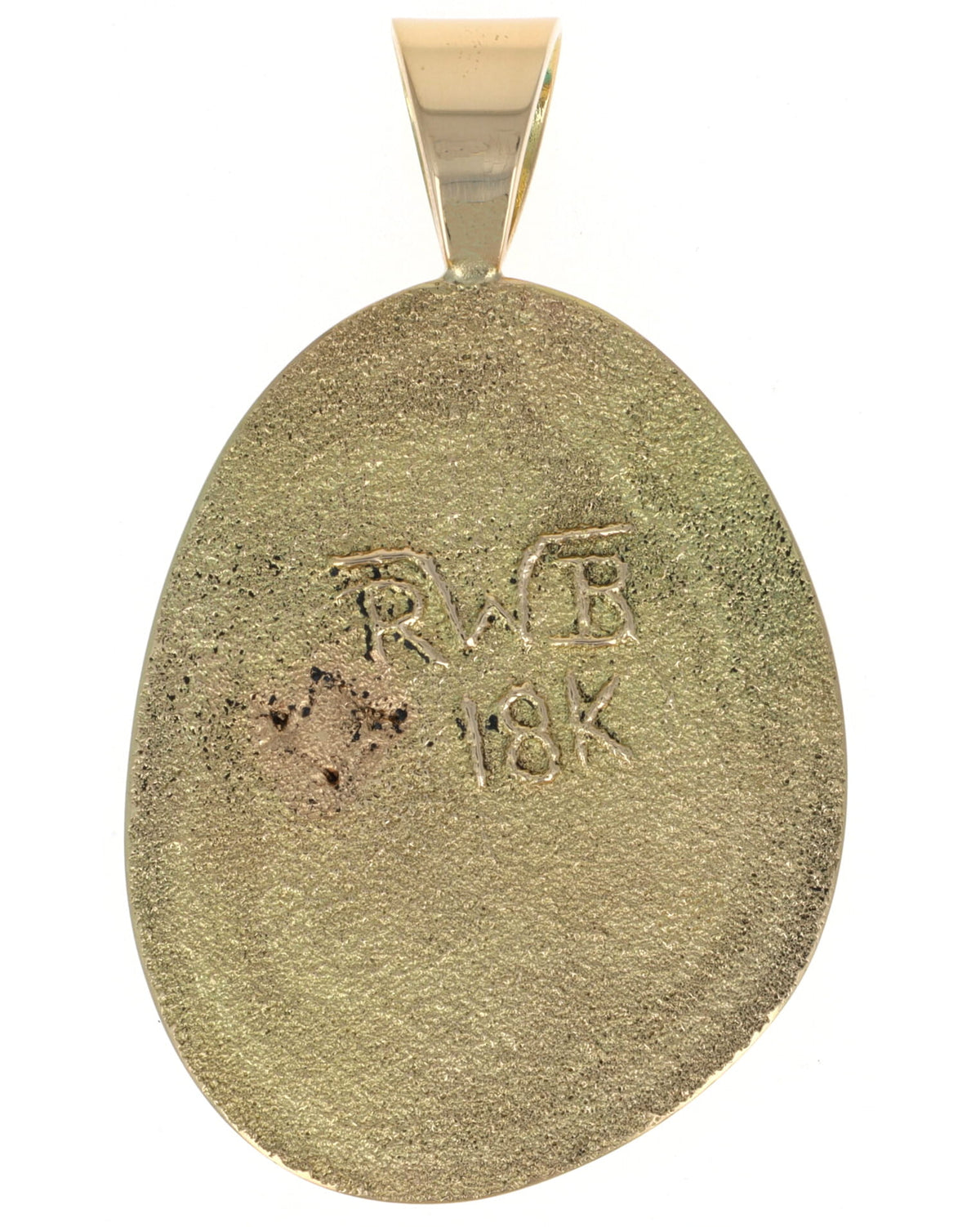 18K Gold High Grade Bisbee Turquoise Pendant
