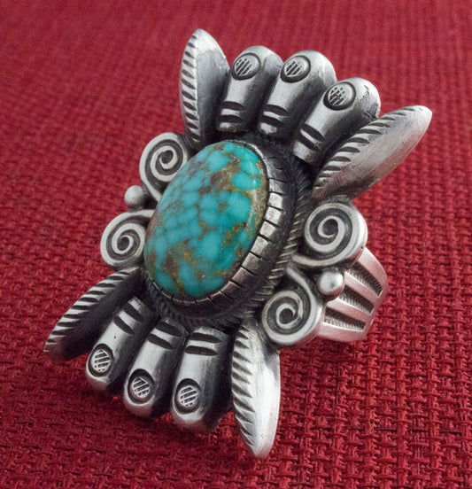 Natural Kingman Web Turquoise Ring
