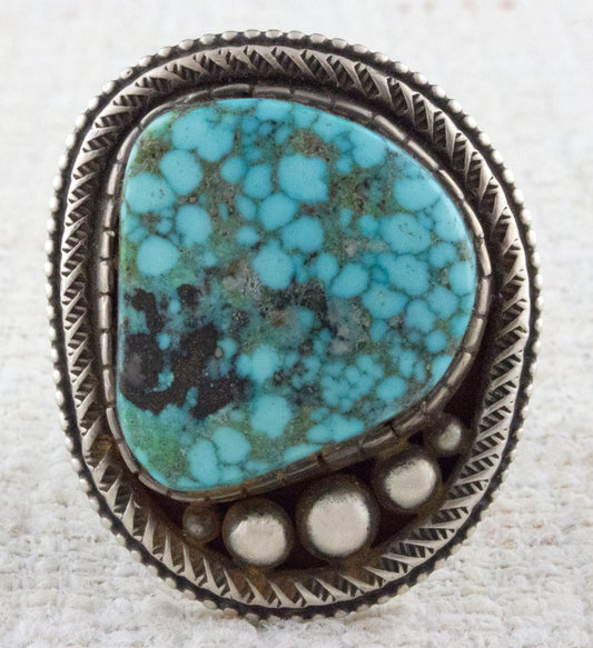 Anello in Turchese Kingman Birdseye Naturale