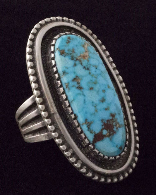 Anello in Turchese Kingman Birdseye Naturale