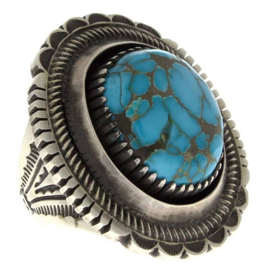 Natural Easter Blue Turquoise Shadowbox Ring