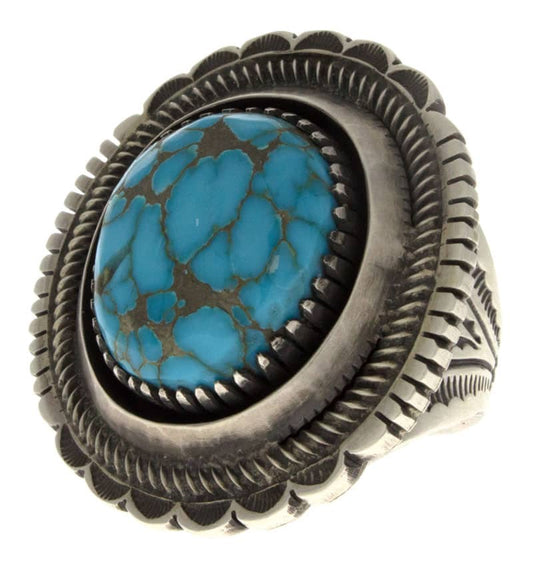 Natural Easter Blue Turquoise Shadowbox Ring