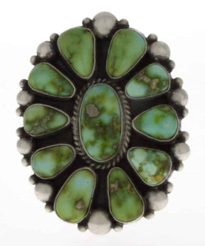 Bague en cluster de turquoise dorée du Sonoran