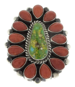 Turchese Oro Sonorano Con Corallo Mediterraneo Naturale Intorno