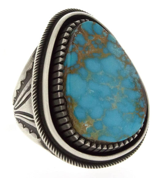 Natural Easter Blue Turquoise Shadowbox Ring