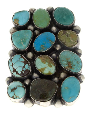 Bague d'énoncé en cluster de turquoise naturelle Royston & Kingman