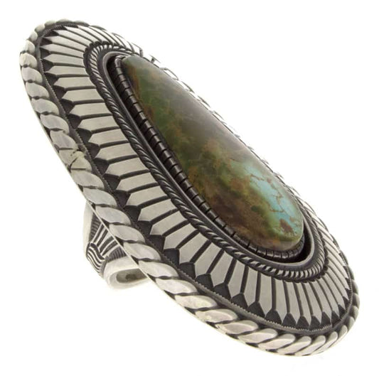 Natural Royston Turquoise Shadowbox Statement Ring