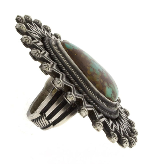 High Grade Natural Royston Turquoise Statement Ring