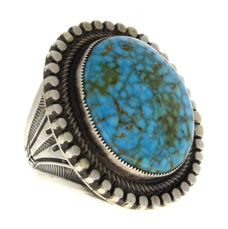 Natural Birdseye Kingman Turquoise Ring