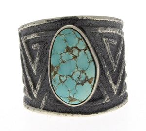 Bague en turquoise naturelle Tufa Cast #8
