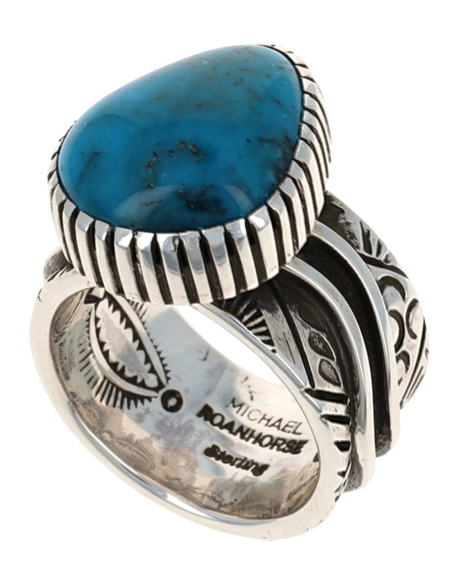 Michael Roanhorse silver925 ring 19号 Wide Silver Band Ring By