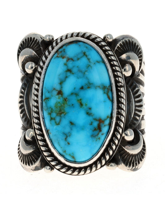 Natural Kingman Water Web Turquoise Ring