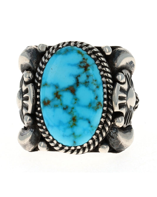 Natural Kingman Water Web Turquoise Ring