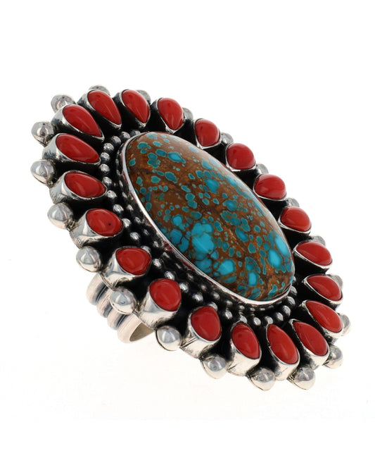 Natural Pilot Mountain Turquoise Statement Ring