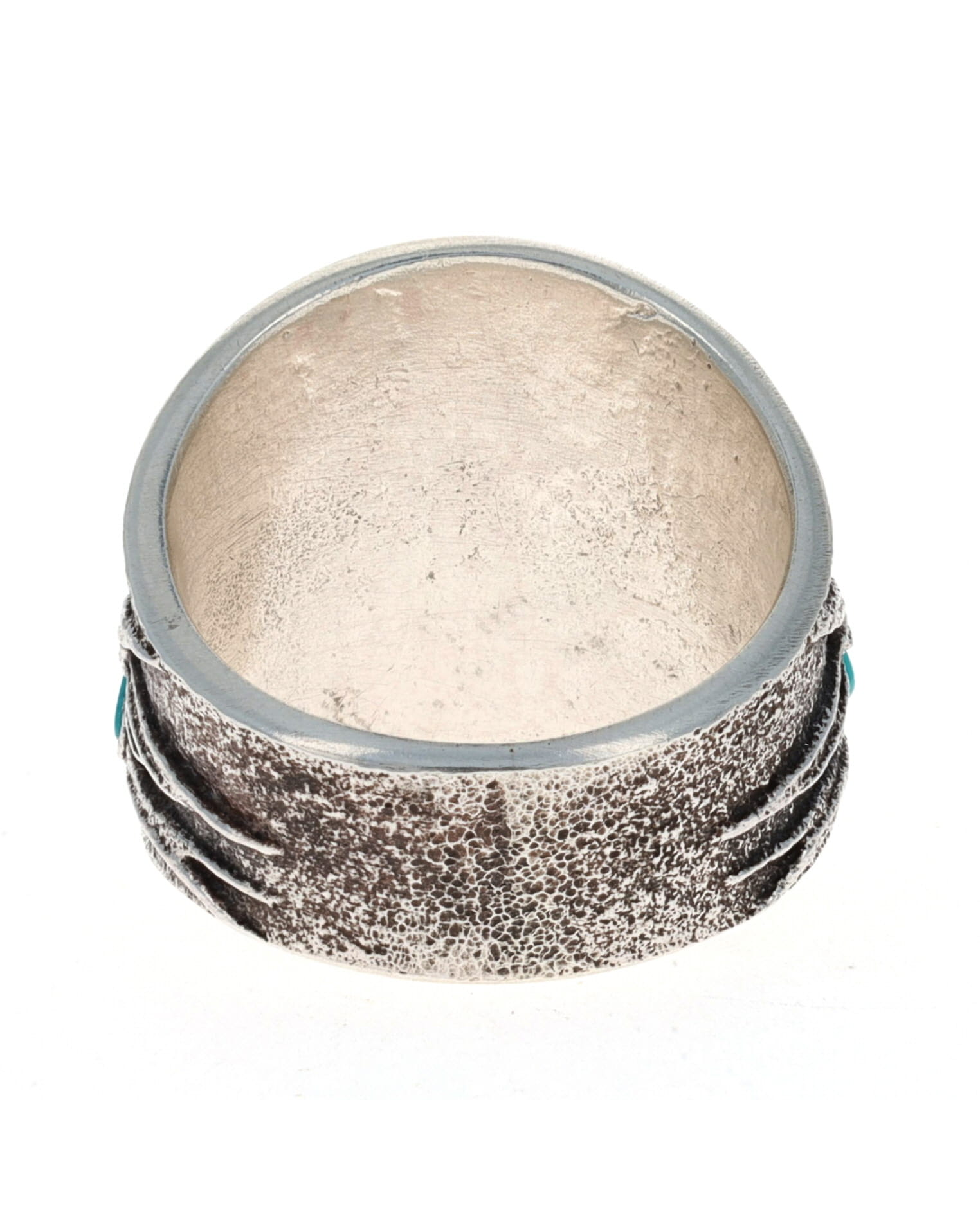 Tufa Cast Ring With High Grade Natural Blue Gem Turquoise