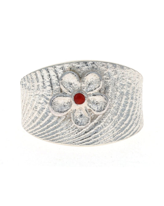 Natural Mediterranean Coral Flower Ring