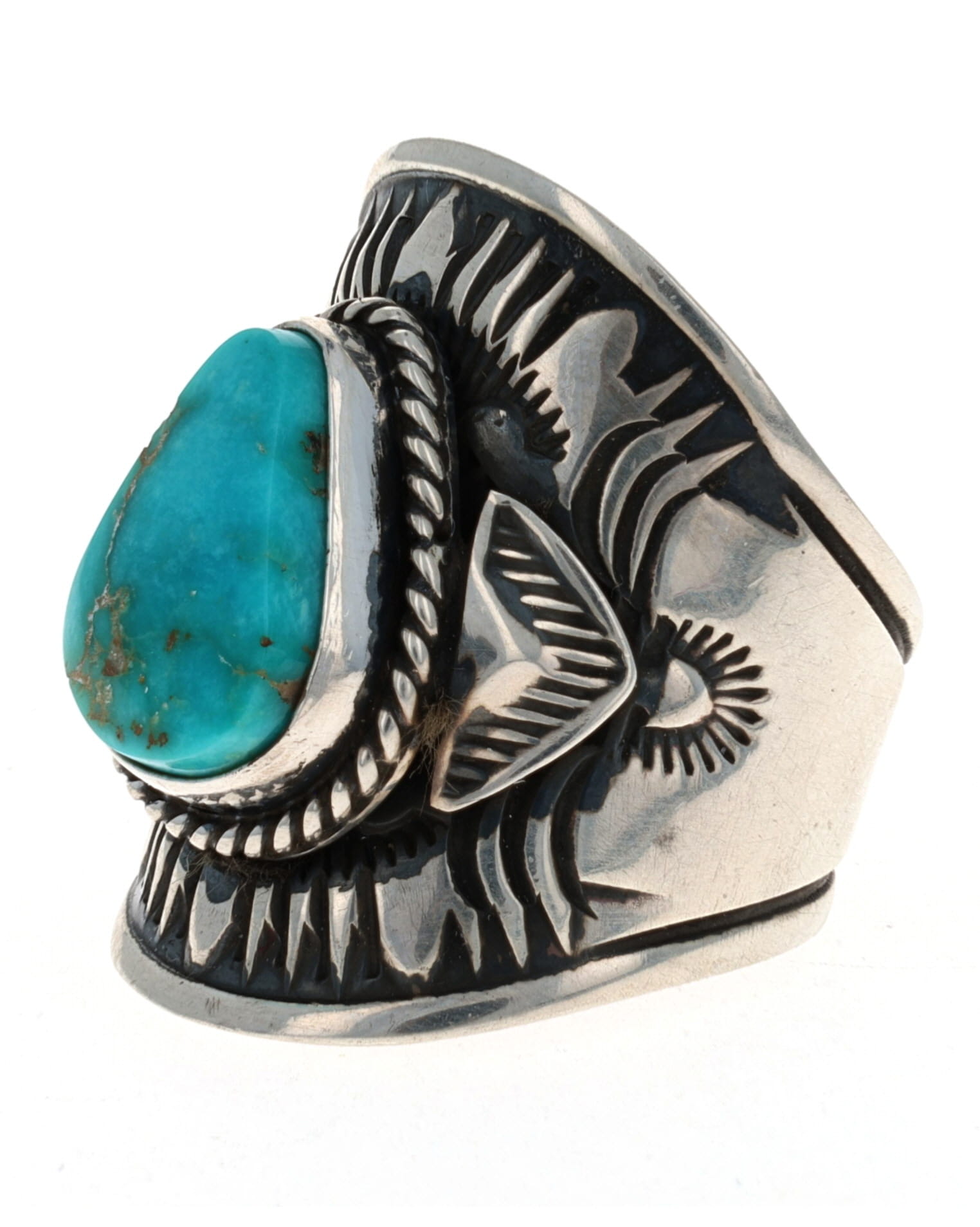 Bague en turquoise gemme bleue naturelle